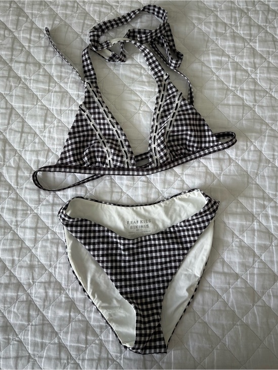 Frankie's Bikinis Other - Frankie's Bikinis Black and White Gingham Triangle Bikini
